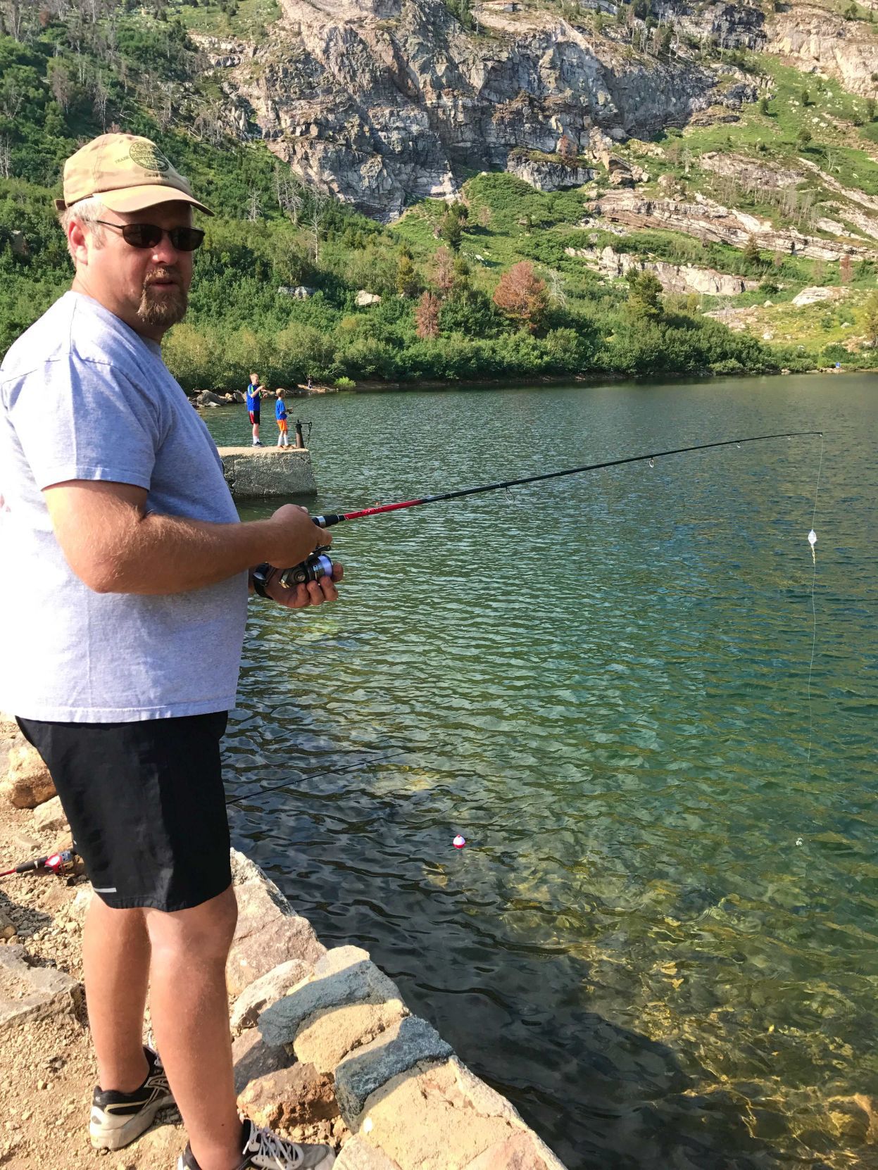 Henri Gonin fishing at Angel Lake